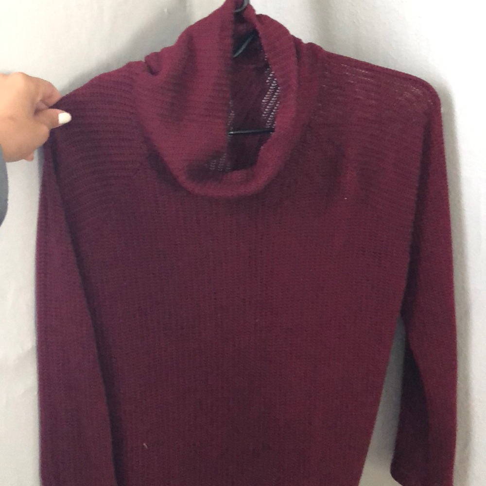 Vintage Sans Souci Burgundy Cow Neck Sweater